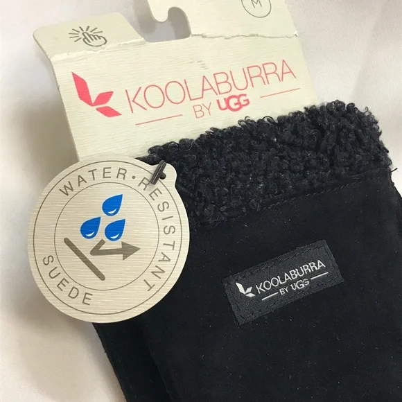 Koolaburra by Ugg Women’s Gloves  Black suede/ Sherpa NWT sz M - Picture 2 of 8